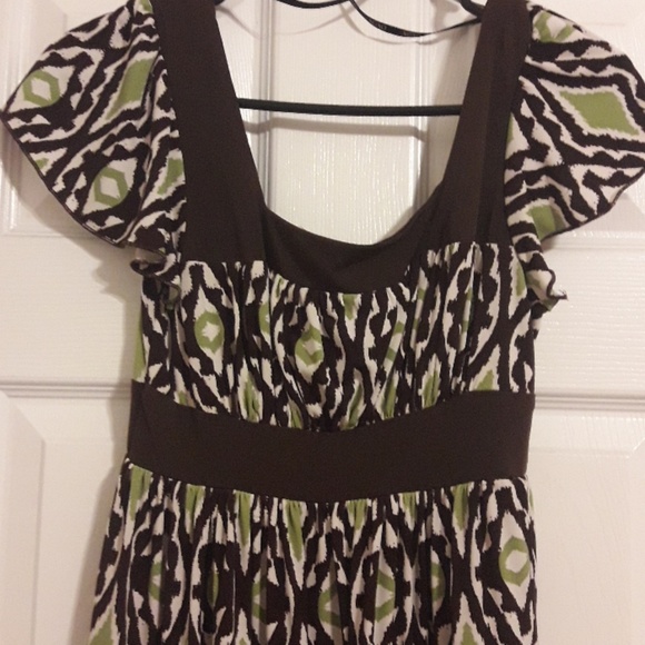 XOXO Dress Lime And Brown Size Small - Picture 2 of 5